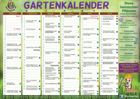 Dauer - Gartenkalender DIN A4 (Ab Warenkorbwert von 25€ gratis)