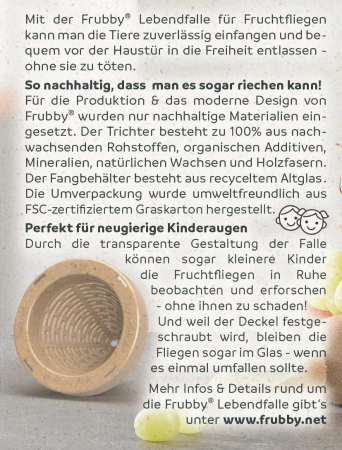 Frubby Fruchtfliegen - Lebendfalle