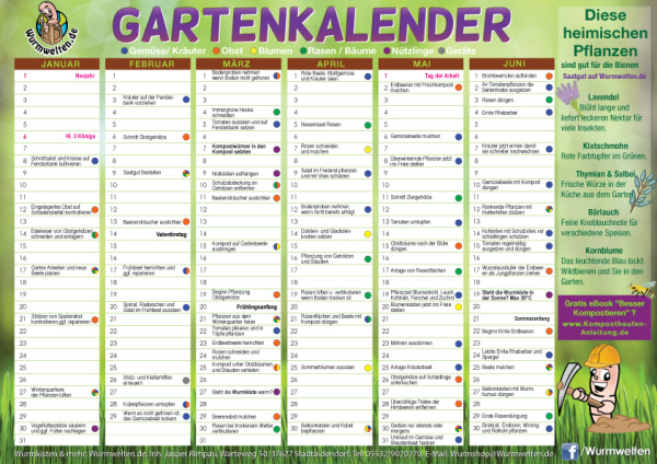 Dauer Gartenkalender Frühling Dauer Gartenkalender Frühling